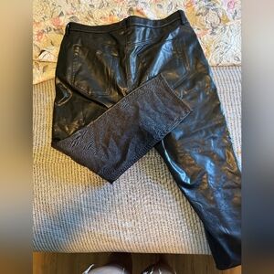 NWOT Abercrombie & Fitch Black Denim Pants with Leather On Rear